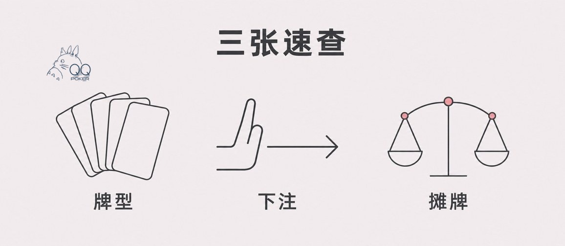 QQ Poker 德扑三张速查:牌型、下注、摊牌